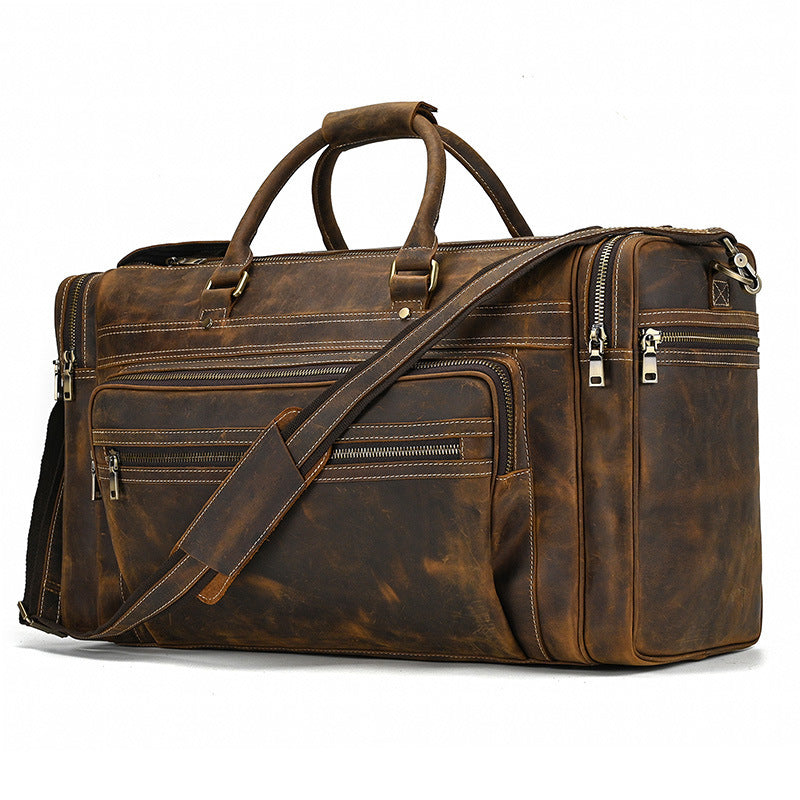 Large Capacity Retro Crazy Horse Leather Travel Bag