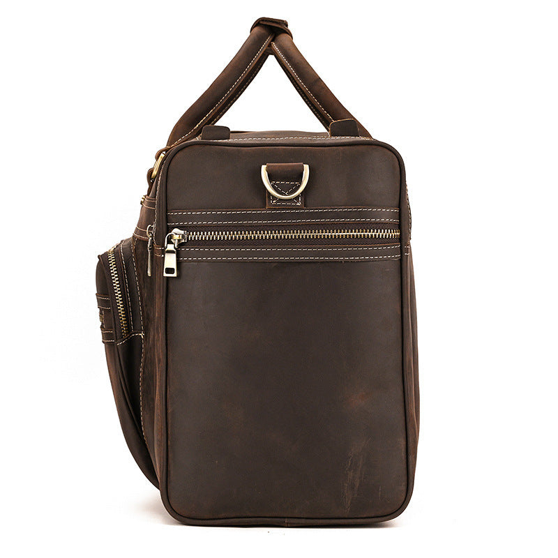 Large Capacity Retro Crazy Horse Leather Travel Bag