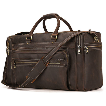 Large Capacity Retro Crazy Horse Leather Travel Bag